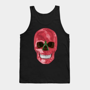 Morocco Flag Skull - Gift for Moroccan With Roots From Morocco Tank Top